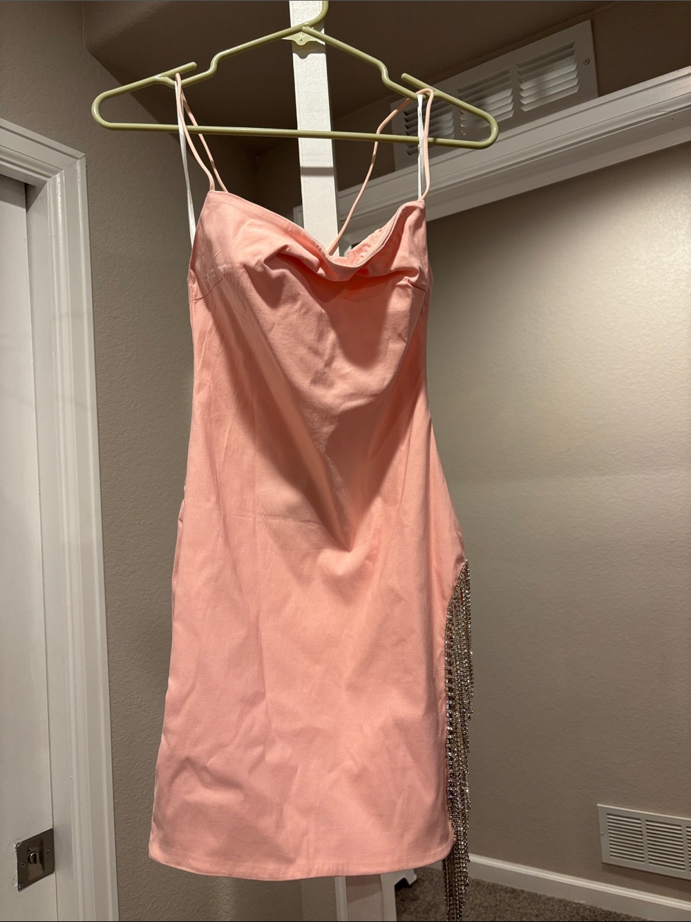 White Fox Boutique Pink Chain-Detail Mini Dress
